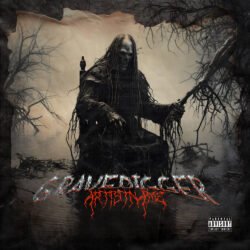 Grave Digger premade dark cover art design - for Black Metal, Death Metal Music - style Cinematic Style, Dark Fantasy - in Black, Grey Color