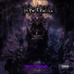 the hell symphonic black metal cover art design - for Black Metal, Death Metal Music - style Dark Fantasy, Dark Surrealism - in Purple, Black Color