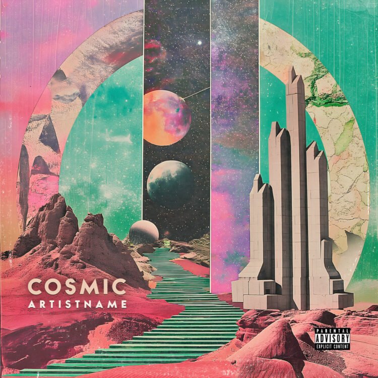 Cosmic Art Deco Collage Cover Art Design