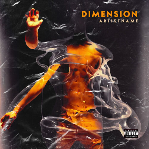 Dimension - Premade Album Cover Art - Sci-Fi, Cyberpunk, Futuristic Style - in Black & Grey - for Synthwave, Cyberpunk, Electronic Music - featuring Cyborg, Robot