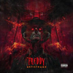 Freddy A Nightmare on Elm Street cover art - for Trap, Heavy Metal Music - style Dark Fantasy, Illustrated - in Red, Black Color