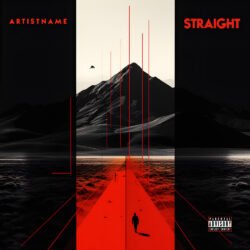 straight minimal art for techno album cover - for Hip-Hop, Alternative Hip-Hop Music - style Minimalist, Conceptual Art - in Red, Black Color