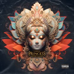 Chinese Princess premade Chinese trance cover art - for World Music, Ambient Music - style Illustrated, Surrealist - in Red, Orange Color