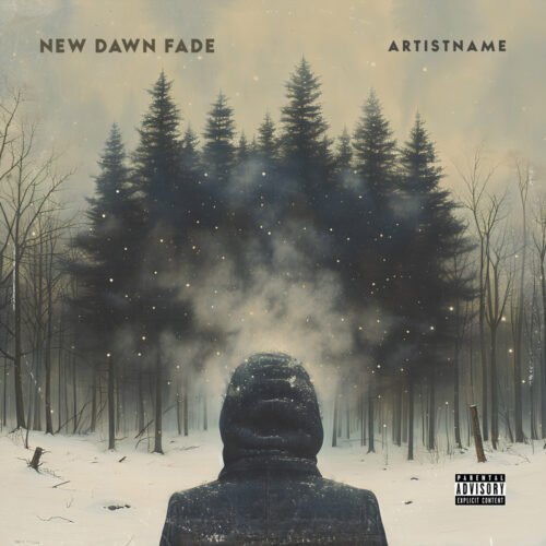 New Dawn Fade Post rock cover art design - for Ambient, Dark Ambient Music - style Cinematic Style, Conceptual Art - in Grey, Cream Color