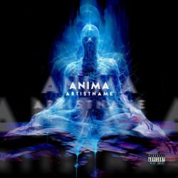 Anima EDM cover art design - for Ambient, Dark Ambient Music - style Abstract, Conceptual Art - in Blue, Purple Color