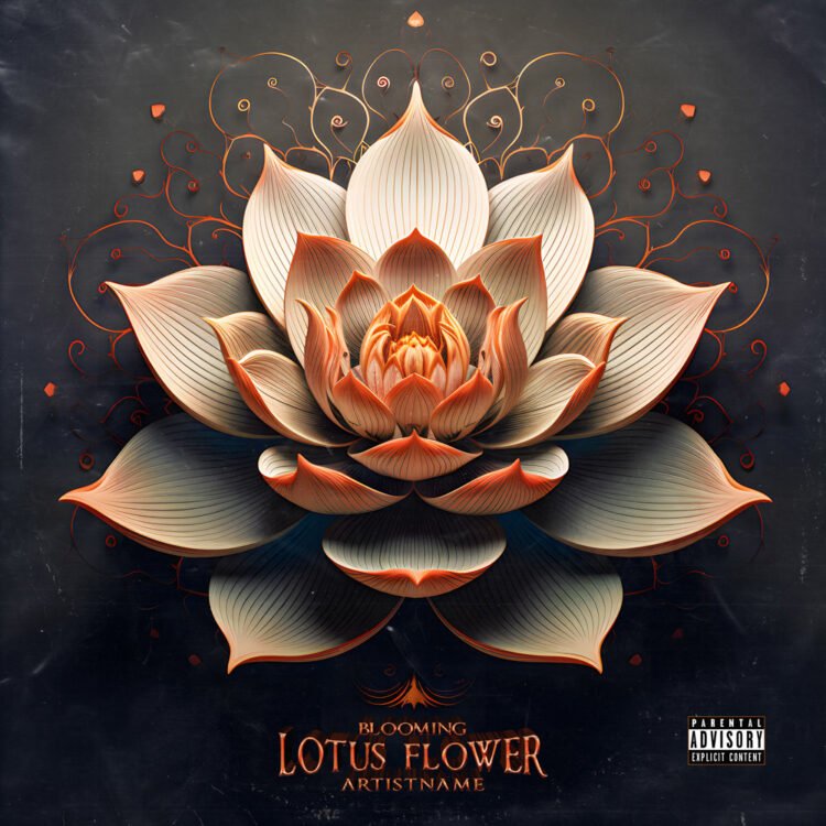 Blooming Lotus Flower Cover Art Design