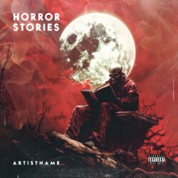 Horror Stories cover art - for Phonk, Metal Music - style Dark Fantasy, Gothic Art - in Red, Black Color