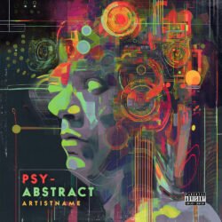 Psy-Abstract cover art design - for Ambient, Bass Music Music - style Abstract, Acid Graphics - in Red, Yellow Color