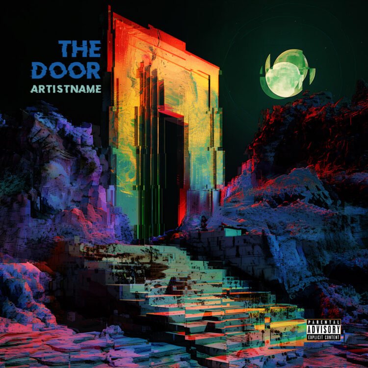 The Door Premade Sci-Fi Glitch Cover Art Design