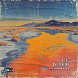 Desert premade cover art - for Ambient, Country Music - style Cinematic Style, Photographic - in Blue, Orange Color