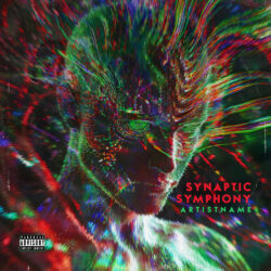Synaptic Symphony Cover Art Design - For Electronic, Idm Music - Style Glitch Art, Psychedelic Art - In Red, Green Color