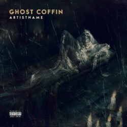 Ghost Coffin premade metal cover art design - for Black Metal, Dark Ambient Music - style Dark Fantasy, Gothic Art - in Black, Grey Color