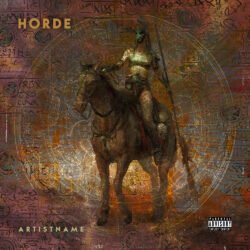 Horde premade cover art design - for Black Metal, Heavy Metal Music - style Dark Fantasy, Conceptual Art - in Red, Brown Color