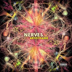 Nerves premade cover art design - for Ambient, Dark Electro Music - style Abstract, Chromatic Art - in Pink, Orange Color