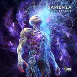 Sapienza cover art design - for Electronic, Ambient Music - style Sci-Fi Style, Surrealist - in Blue, Purple Color