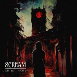 Scream premade horror cover art design - for Gothic Rock, Darkwave Music - style Expressionism, Dark Fantasy - in Red, Black Color