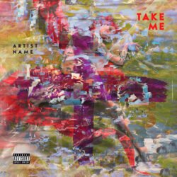 Take Me Abstract grunge cover art - for Electronic, Hyperpop Music - style Glitch Art, Abstract - in Red, Purple Color