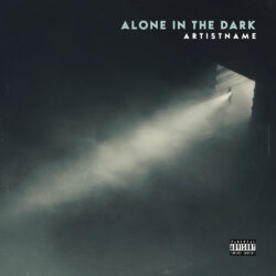 Alone In The Dark cover art design - for Ambient, Dark Ambient Music - Chiaroscuro, Cinematic Style Style - in Black, Grey Color