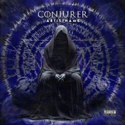 Conjurer premade cover art design - for Doom Metal, Black Metal Music - style Dark Fantasy, Gothic Art - in Blue, Black Color