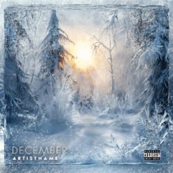December premade cover art design - for Ambient, Classical Music - style Cinematic Style, Photographic - in Blue, White Color