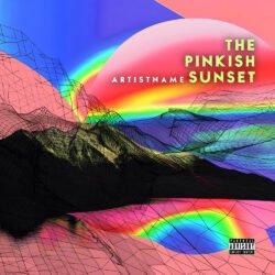 Pinkish Sunset premade cover art design - for Synth-Pop, Chillwave Music - style Retrowave, Synthwave Style - in Pink, Blue Color