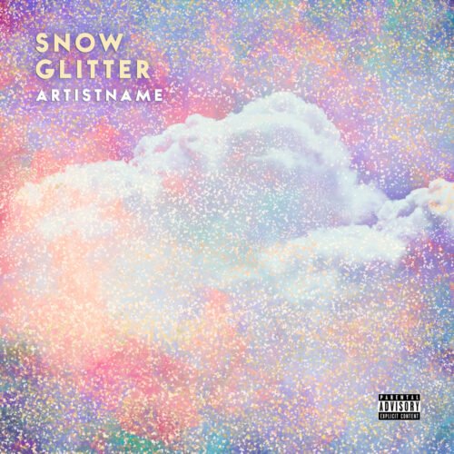Snow Glitter premade cover art design - for Ambient, Chillwave Music - style Collage, Conceptual Art - in Pink, Purple Color