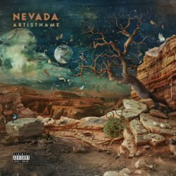 Nevada premade surreal cover art design - for Alternative Rock, Ambient Music - style Collage, Surrealist - in Brown, Blue Color