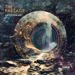 Passage premade album cover art design. - for Progressive Rock, Space Rock Music - Digital Art, Dark Fantasy Style - in Black, Blue Color