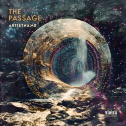 Passage premade album cover art design. - for Ambient, Electronic Music - style Conceptual Art, Sci-Fi Style - in Blue, Pink Color