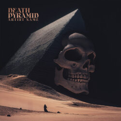 Death pyramid cover art design - for Death Metal, Doom Metal Music - Dark Fantasy, Dark Surrealism Style - in Black, Grey Color