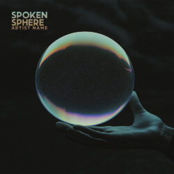 Spoken sphere cover art design - for Ambient, Dark Ambient Music - Digital Art, Surrealist Style - in Black, Grey Color