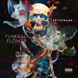 Funeral Flow premade cover art design - for Dark Pop, Alternative Rock Music - style Dark Fantasy, Surrealist - in Black, Blue Color
