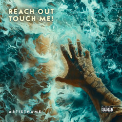 Reach Out Touch Me album cover art design - for Alternative Rock, Indie Pop Music - Digital Art, Surrealist Style - in Blue, Green Color