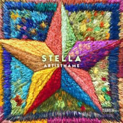 Stella premade album cover art design - for Electronic, Hyperpop Music - style Abstract, Geometric Art - in Red, Yellow Color