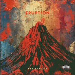 Eruption premade cover art design - for Alternative Rock, Heavy Metal Music - style Abstract, Expressionism - in Red, Yellow Color