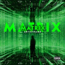 Matrix premade cover art design - for Electronic, Industrial Music - style Cyberpunk, Futuristic Style - in Green, Black Color