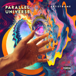Parallel Universe premade cover art design - for Electronic, Psychedelic Rock Music - Digital Art, Psychedelic Art Style - in Blue, Orange Color