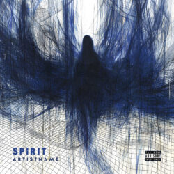 Spirit album cover art design - for Ambient, Dark Ambient Music - Abstract, Conceptual Art Style - in Blue, Black Color