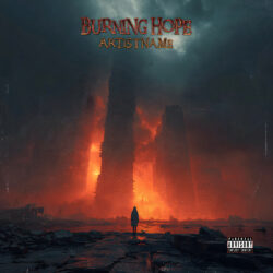 Burning Hope Dramatic Premade Album Cover Art - for Death Metal, Doom Metal Music - Cinematic Style, Dark Fantasy Style - in Red, Orange Color