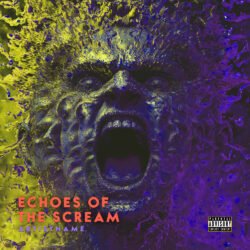 Echoes of the Scream Death Metal Premade Cover Art - for Alternative Metal, Deathcore Music - style Abstract, Dark Surrealism - in Yellow, Purple Color