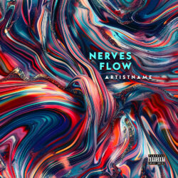 Nerves Flow Neural-Inspired Album Cover Art - for Electronic, IDM Music - Abstract, Digital Art Style - in Red, Blue Color
