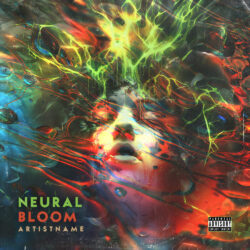 Neural Bloom Exclusive Album Cover Art - for Electronic, IDM Music - Digital Art, Psychedelic Art Style - in Red, Green Color