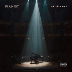 Pianist Classical Album Cover Art - for Classical, Modern Classical Music - style Cinematic Style, Photographic - in Black, White Color