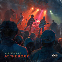 At The Roxy Indie Rock Album Cover Art - for Rock, Indie Rock Music - Digital Painting, Impressionism Style - in Red, Orange Color