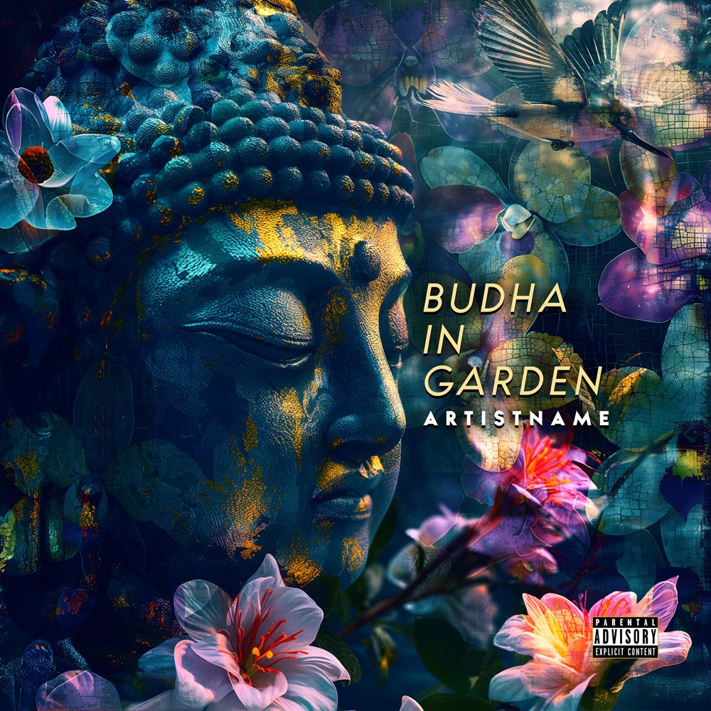 Buddha In Garden Ambient Electronic Music Cover Art Buddha In Garden Ambient Electronic Music Cover Art