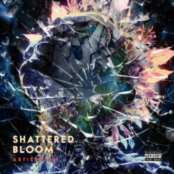 Shattered Bloom Abstract Trap Music Album Cover Art - for Alternative Rock, Art Pop Music - 3D Render, Abstract Style - in Black, Blue Color