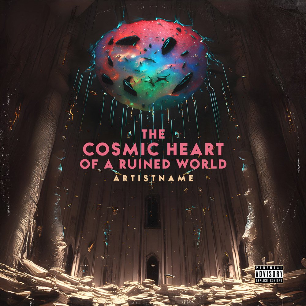 Cosmic Heart Of A Ruined World Electronic Psychedelic Album Cover Art Cosmic Heart Of A Ruined World Electronic Psychedelic Album Cover Art