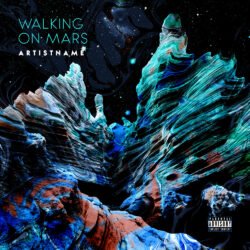 Walking On Mars Progressive Psytrance Album Cover Art - for Ambient, Electronic Music - style Sci-Fi Style, Conceptual Art - in Blue, Black Color