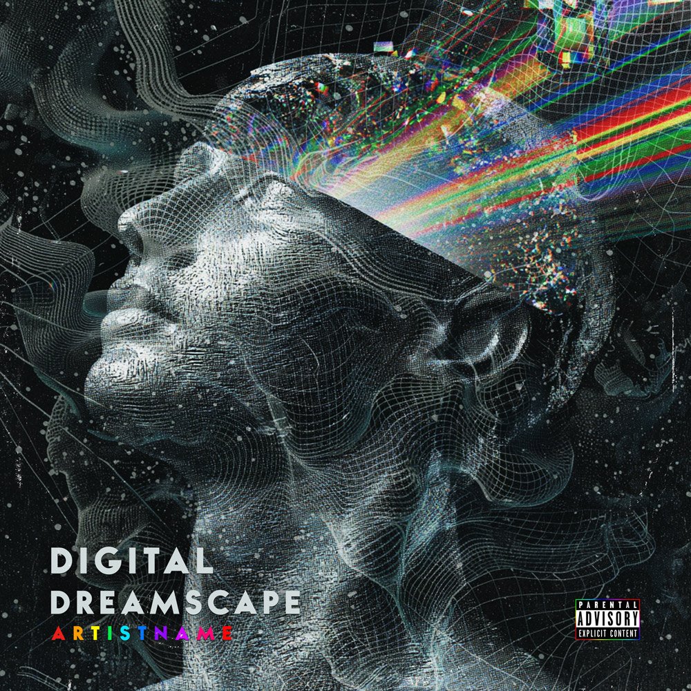 Digital Dreamscape Electronic Album Cover Art Design Digital Dreamscape Electronic Album Cover Art Design