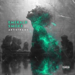 Emerald Smoke Dark Electro Trip Hop Album Cover Art - for Alternative Rock, Dark Pop Music - style Photographic, Surrealist - in Green, Black Color